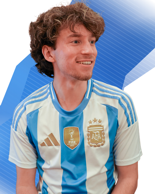 Gianni wearing an Argentina jersey